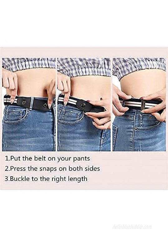 3 Pack No Buckle Elastic Belt for Women and Men Elastic waistband Elastic belt suitable for beltless pants