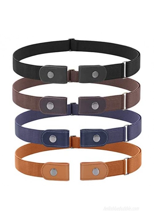 3 Pieces 4 Pieces Buckle Free Adjustable Women Belt  WHIPPY No Buckle Invisible Elastic Belt for Jeans Pants