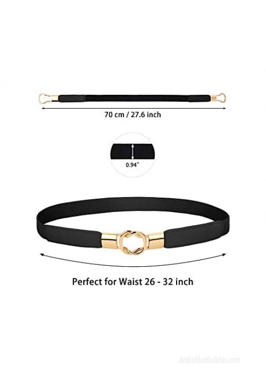 3 Pieces Women Skinny Waist Belt Elastic Thin Belt Waist Cinch Belt for Women Girls Accessories
