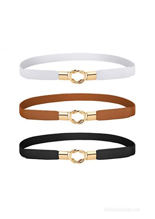 3 Pieces Women Skinny Waist Belt Elastic Thin Belt Waist Cinch Belt for Women Girls Accessories