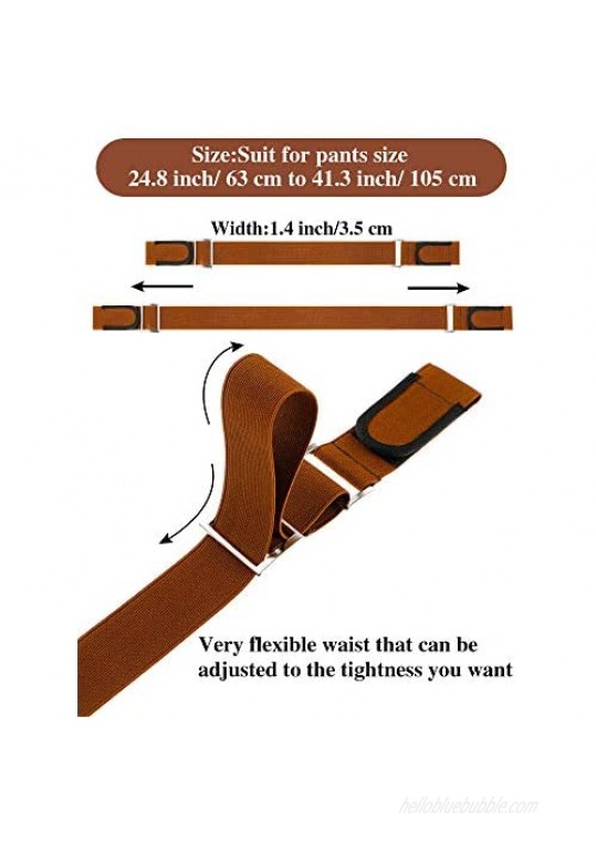 4 Pieces No Buckle Stretch Belt Elastic Invisible Buckless Belt for Jeans Pants