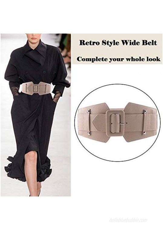 ALAIX Women's Stretchy Belt for Dresses Jumpsuit Coat Vintage Elastic Wide Waist Belt Waistband