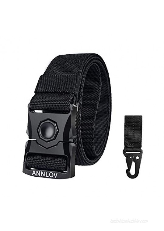 ANNLOV Tactical Belt Military Style Webbing Riggers EDC Work Belts Heavy-Duty Quick-Release Metal Buckle for Men and Women