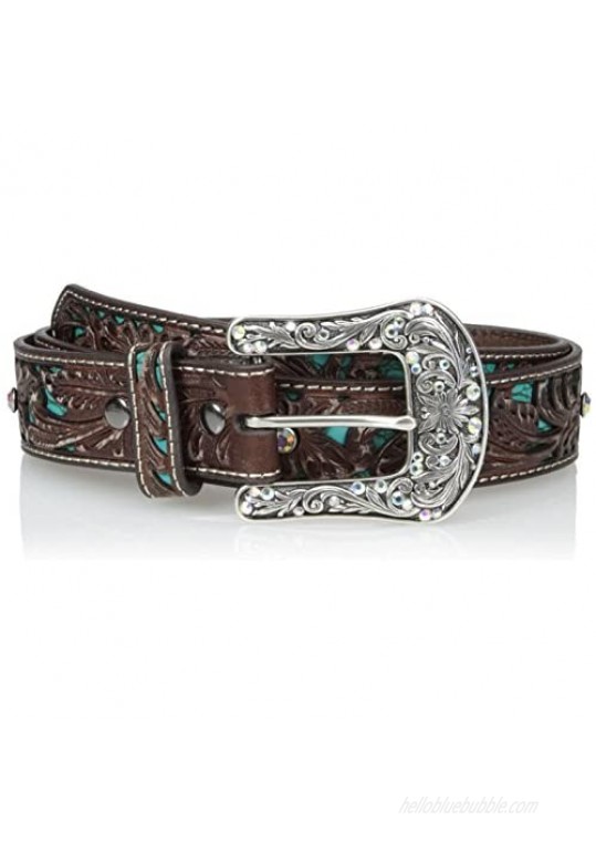 Ariat Women's Turquoise Inlay Floral Bling Belt