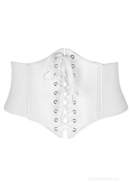 CHIC DIARY Women’s Elastic Costume Waist Belt Lace-up Tied Waspie Corset Belts for Women Halloween