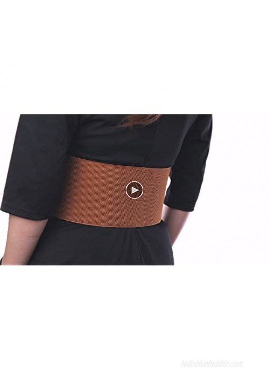 CHIC DIARY Womens Wide Elastic Waist Belt for Dress Ladies Vintage Stretch Cinch Belt Waistband with Zipper