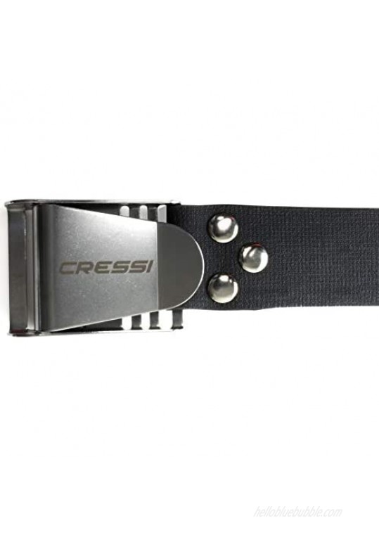 Cressi Quick-Release Elastic Belt with Metal Buckle Black