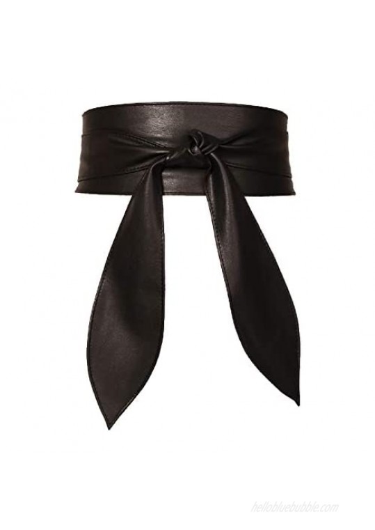 Earnda Women's Obi Belt Wrap Faux Leather Waistband Cinch for Dress Wide