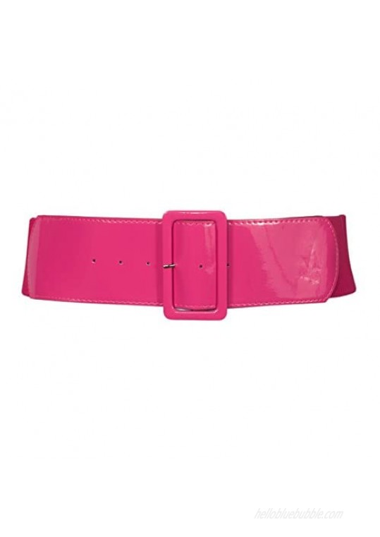 eVogues Women's Wide Patent Leather Buckle High Waist Fashion Belt