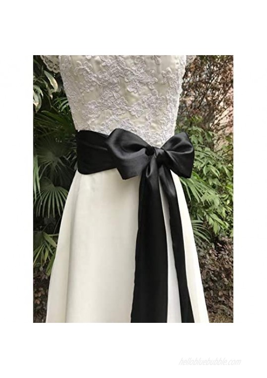 Eyrie Special Occasion Dress sash Bridal Belts Wedding sash 4'' Wide Double Side
