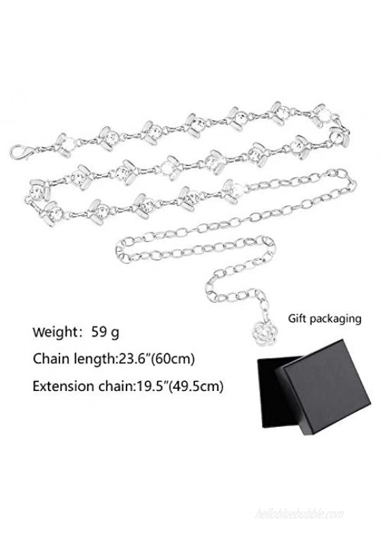 Glamorstar Chain Belt Dress Belts Metal Belt for Women