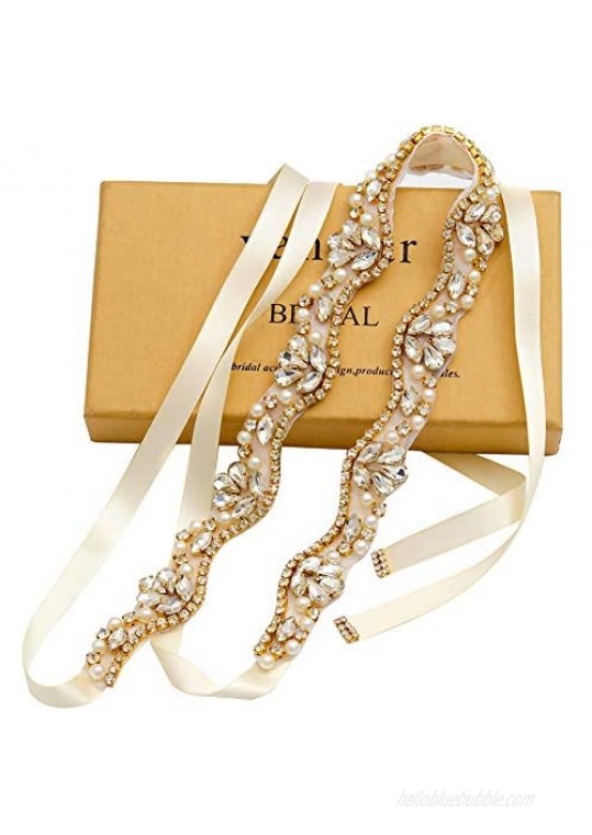 Handmade Rhinestone Wedding Belt Crystal Bridal Belt and Sashes for Bridesmaid Dress