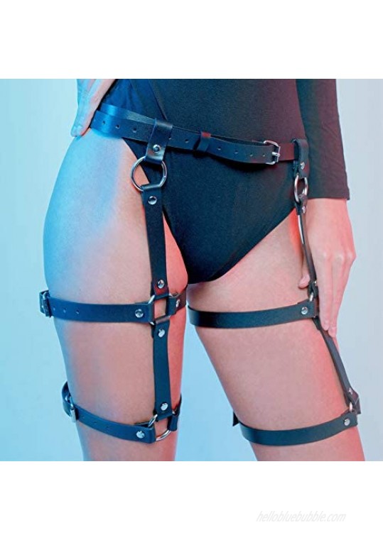 HOMELEX Women's Leg Harness Caged Thigh Holster Garters Harajuku Waist Gothic Rings Belt for Rave Outfits