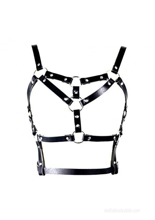 LINE Leather Straps Harness Punk Body Chest Caged Waist Belts Adjustable