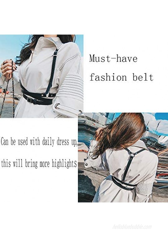 Line Women's Waist Belts Punk Harajuku Leather body Straps harness Adjustable