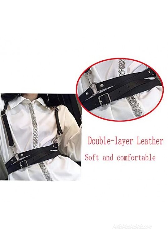 Line Women's Waist Belts Punk Harajuku Leather body Straps harness Adjustable