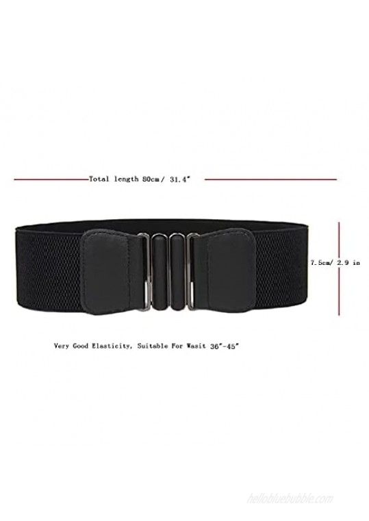 Swtddy 3 Pack Women's Elastic Wide Stretchy Waist Cinch Belt Waistband For Dresses