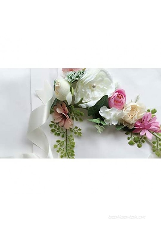 Wedding Bride Belt Sash Maternity Flower Crystal Pearls Belts for Dress PTK16-B