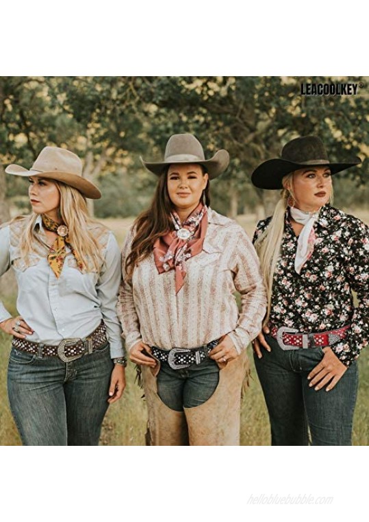 Women Fashion Rhinestone Belt Western Cowgirl Studded Leather Belt for Jeans