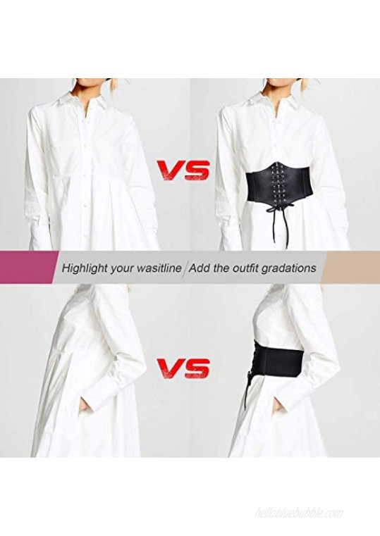 Women’s Elastic Costume Waist Belt Lace-up Tied Waspie Corset Belts for Women by JASGOOD