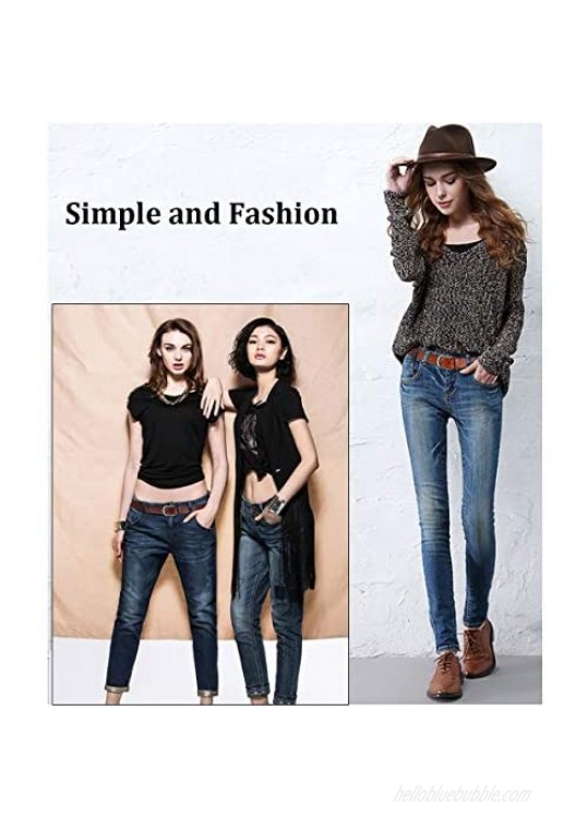 Womens Leather Belts for Jeans Vonsely Women Leather Waist Belts for Pants