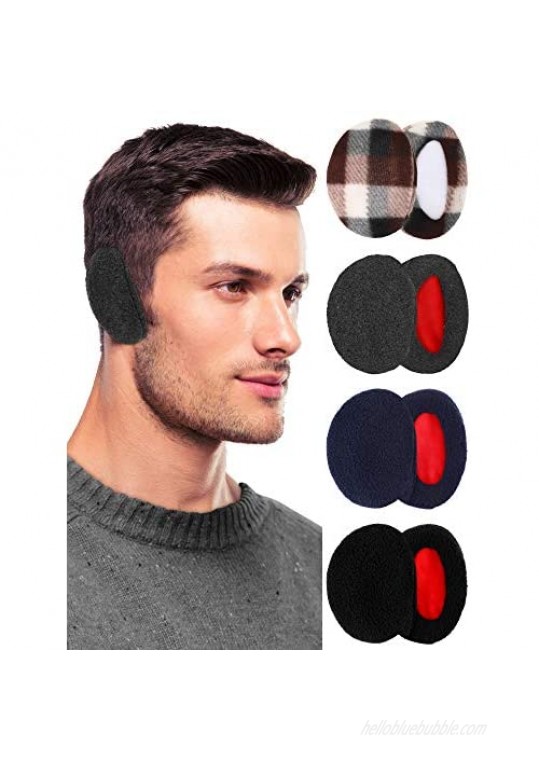 4 Pairs Unisex Bandless Ear Warmers Fleece Ear Muffs Thick Winter Ear Covers