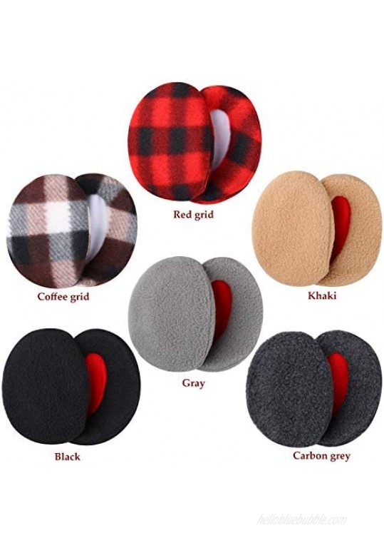 6 Pairs Earmuffs Bandless Fleece Ear Warmers Winter Ear Covers Unisex 6 Colors