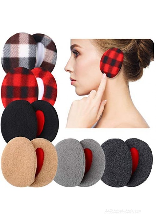 6 Pairs Earmuffs Bandless Fleece Ear Warmers Winter Ear Covers Unisex  6 Colors