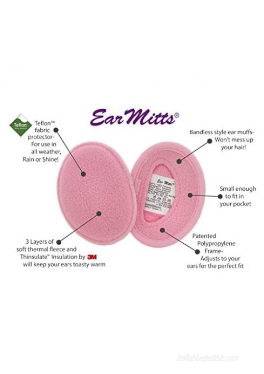 Ear Mitts 2 Pack Fleece Bandless Ear Muffs Warmers Covers for Winter Running Men or Women