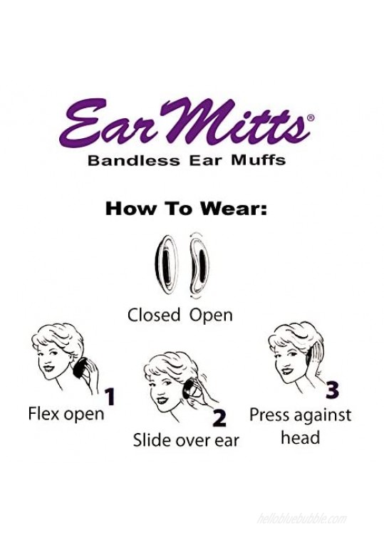 Ear Mitts Bandless Ear Muffs For Men & Women Soft Fleece Ear Warmers 2 Sizes