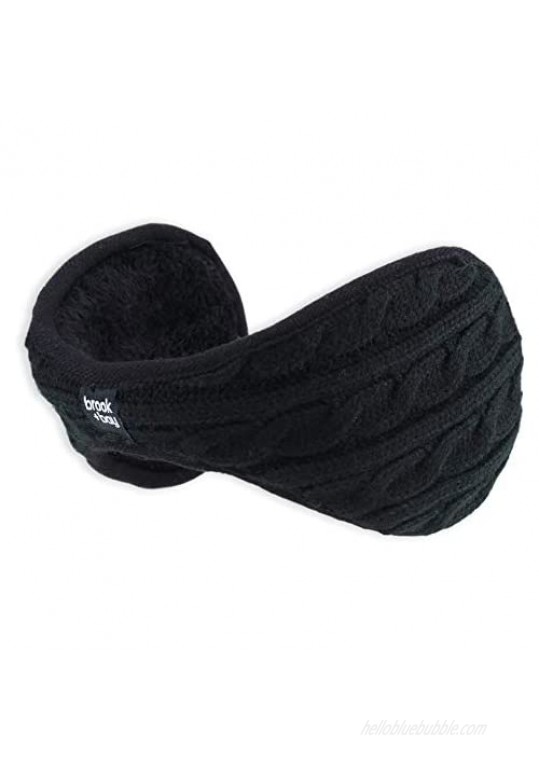 Ear Muffs for Women - Winter Ear Warmers - Soft & Warm Cable Knit Furry Fleece Earmuffs - Ear Covers for Cold Weather