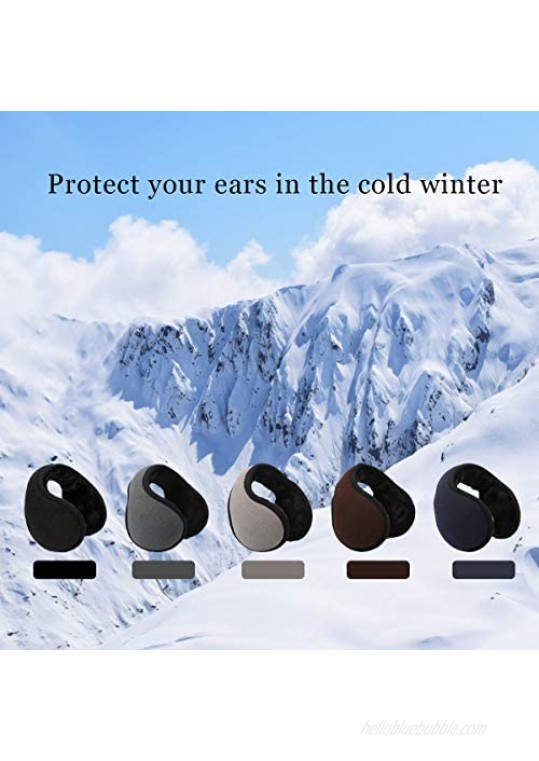Ear Warmers For Men Women Foldable Fleece Unisex Winter Warm Earmuffs For Cold Winters Biking Adjustable Protects Ears