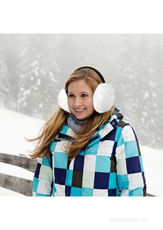 LILYFUR Winter Ear Muffs Unisex Warm Plush Furry Winter Earmuffs Extreme Cold Accessories Faux Fur Cute Ear Caps Earwarmers Outdoor Earflap White