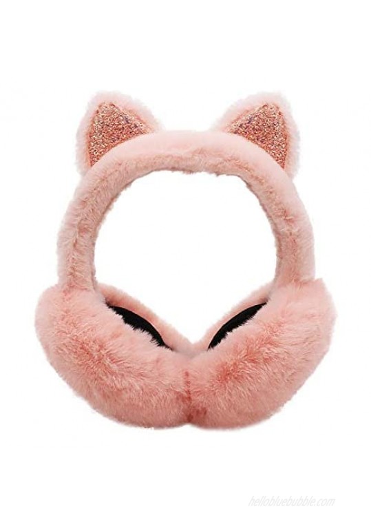 Lovful Women's Winter Warm Earmuffs Headband Adorable Cat Ears Earwarmer