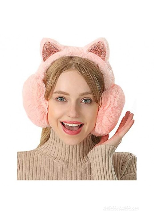 Lovful Women's Winter Warm Earmuffs Headband Adorable Cat Ears Earwarmer