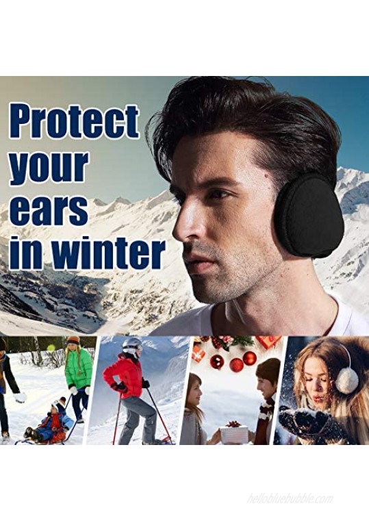 Metog Unisex Foldable Ear Warmers Polar Fleece/kints Winter EarMuffs
