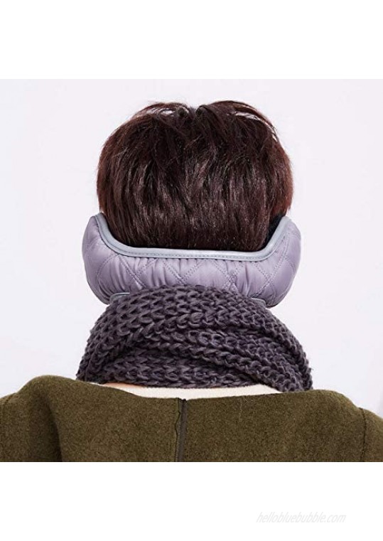 Quilted Ear Warmers Earmuffs for Winter Behind-the-head Foldable Ear Band