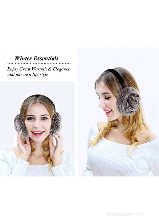 Rabbit Hair Earmuff for Winter Soft and Warm Foldable and Easy Carry