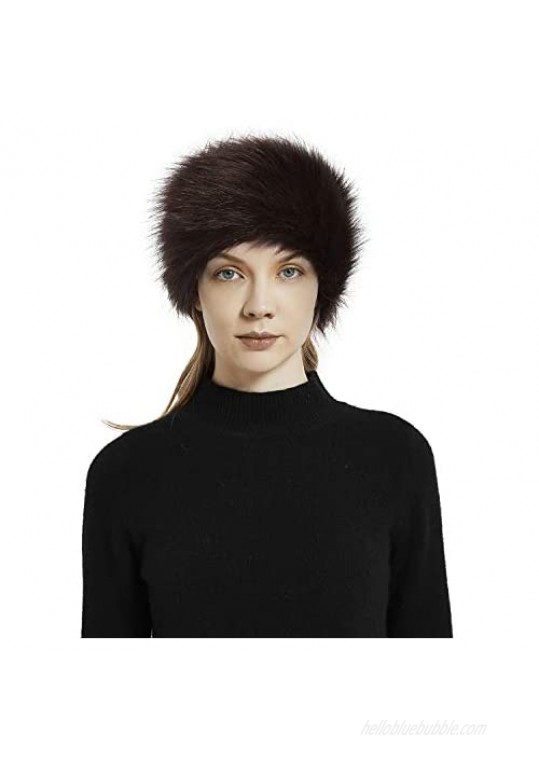 Sanlykate Faux Fur Headband with Elastic Winter Furry Ear Warmer Earmuffs for Women