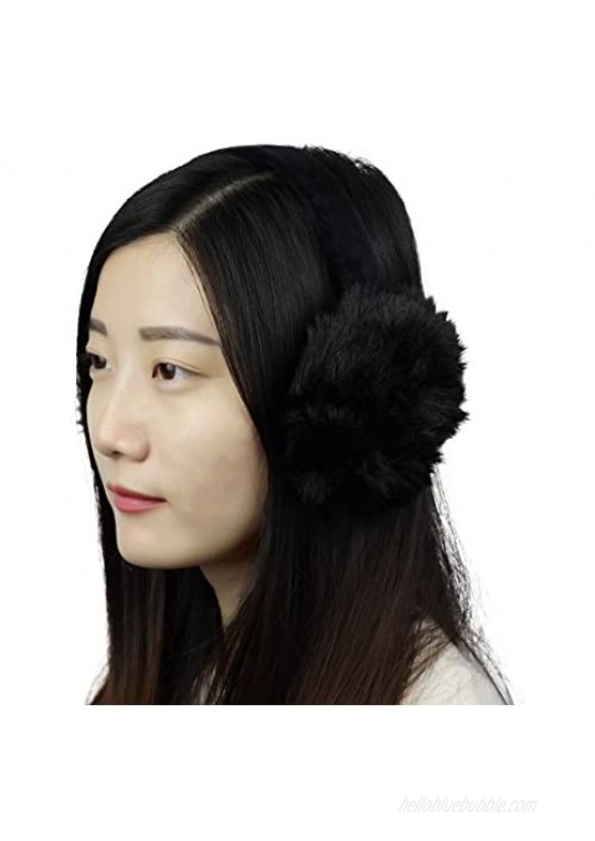 Sudawave Women Girls Winter Warm Ultra Soft Faux Fur Plush Earmuffs Ear Warmer Foldable