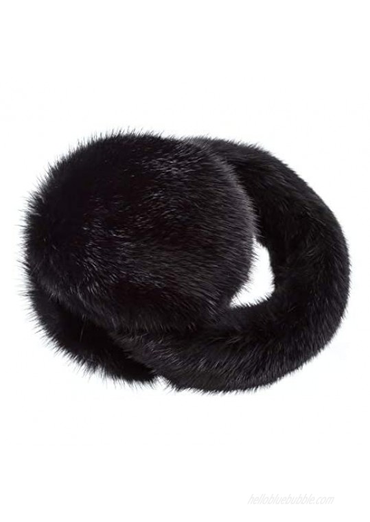 Surell Mink Earmuff with Fur Halo Band - Winter Ear Muffs - Cold Weather Fashion
