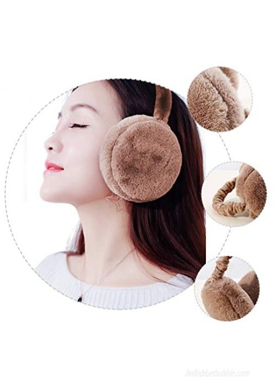 Unisex Ear Muffs for Winter Foldable Soft Ear Warmers Adjustable Wrap Faux Fur Earmuffs