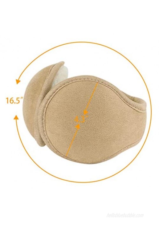 uxcell Winter Knit Earmuffs for Women Men Warm Foldable Fleece Plush Outdoor Earwarmers