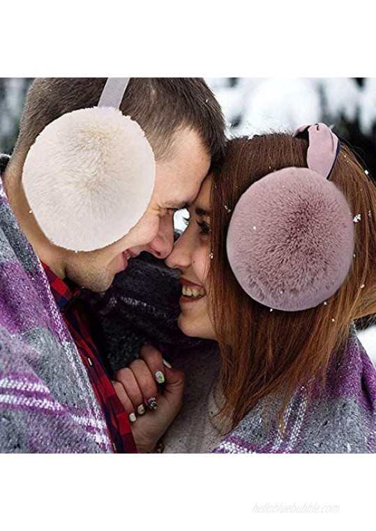 WenMei Women Headband Earmuffs Winter Warm Folding Fox Fur Earmuffs