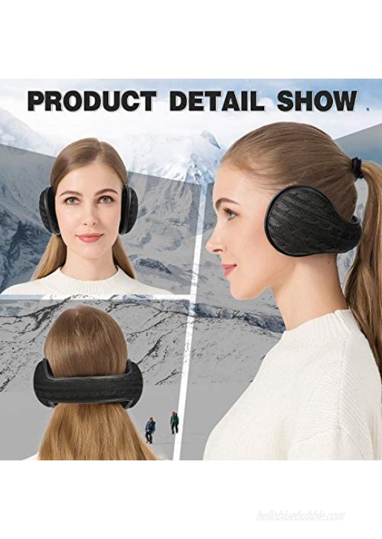 Winter Ear Muffs for Women Men (2 Pack/ 1 Pack) Foldable Ear Warmer for Outdoor Valentines Gift