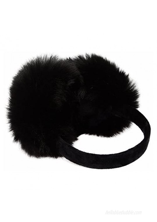 Womens Faux Rabbit Fur Earmuffs Winter Outdoor Ear Warmers Girls Earmuffs Foldable
