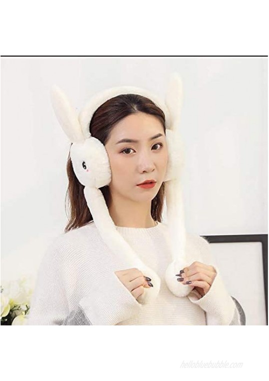 Women's Winter Warm rabbit Ear Muffs Cute Rabbit ears Earmuff For Girls Fluffy Womens Headband Faux Fur Outdoor Earmuffs