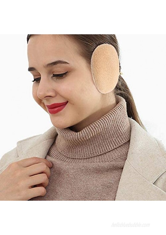 Yokawe Winter Ear Muffs Khaki Warm Bandless Polar Fleece Earmuffs Soft Outdoor Ear Warmers for Women and Men