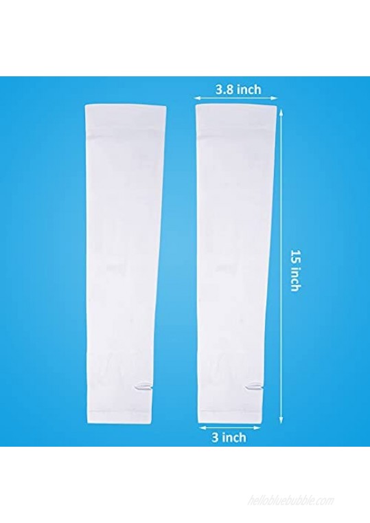 Blank White Sublimation Arm Sleeves Sun Protection Arm Sleeves DIY Personalized Sublimation Arm Sleeves for Outdoor Sports (2 Pairs)