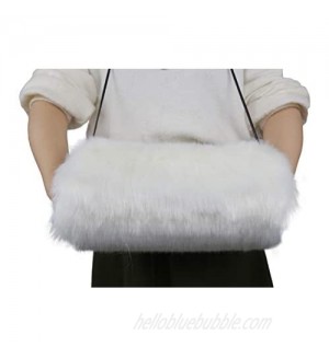 Faux Fur Hand Muffs Women Warm Faux Fur Muffs Winter Bridal Hand Warmer with PU Leather Strap